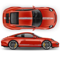 Scratched Racing Stripes set for Carrera / Cayman / Boxster 2005 - 2018