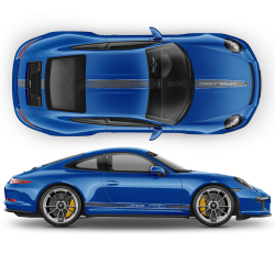 Scratched Two Colors Racing Stripes set for Porsche Carrera