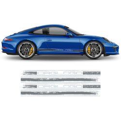 Scratched Two Colors Racing Stripes set for Porsche Carrera