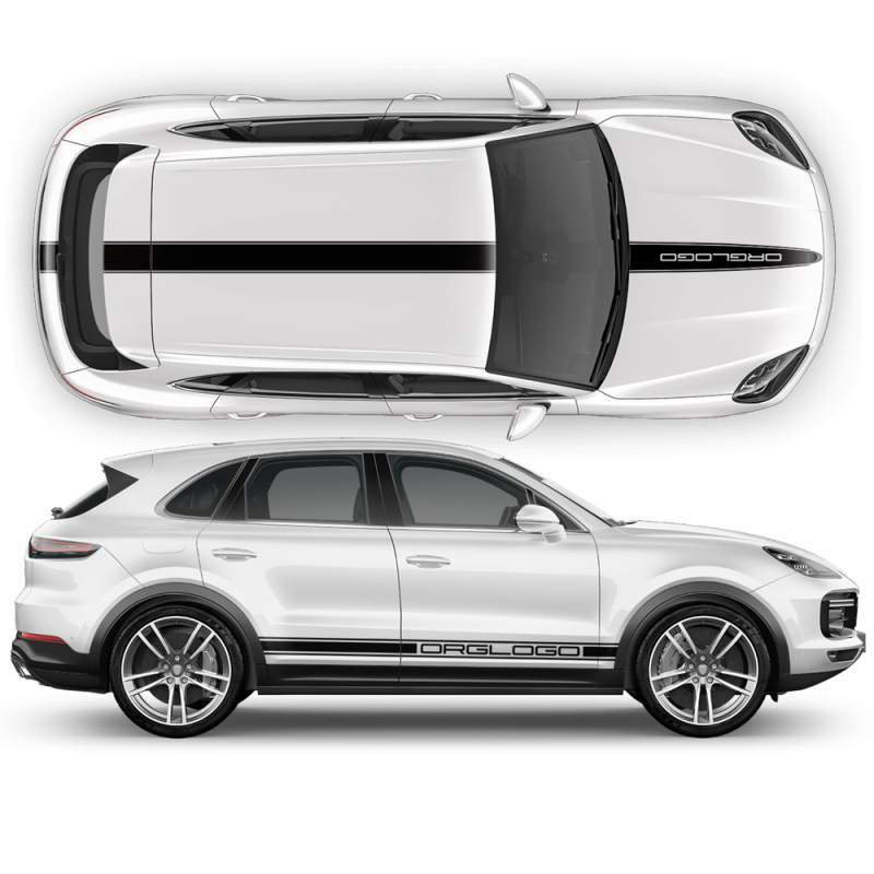 Racing Decals Set in One Color for Porsche Cayenne / Macan