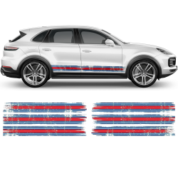 Martini Style Scratched Racing Stripes for Cayenne / Macan