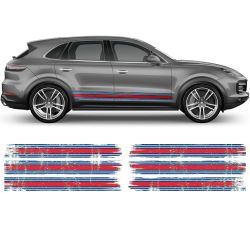 Martini Style Scratched Racing Stripes for Cayenne / Macan