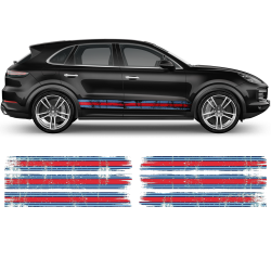 Martini Style Scratched Racing Stripes for Cayenne / Macan