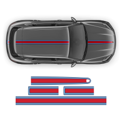 Thin Martini Style Racing Stripes Set for Porsche Cayenne