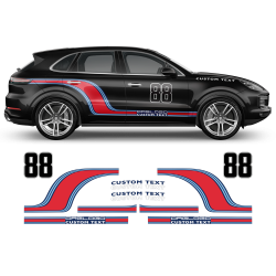 Curved Martini Racing Side Stripes for Porsche Cayenne