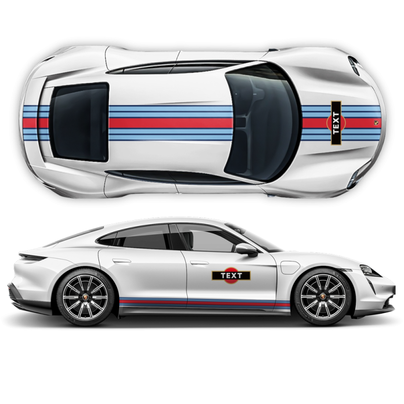 19' Martini Style Racing stripes for Porsche Taycan