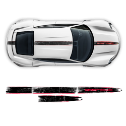 Scratched Racing stripes set Two colors for Porsche Taycan