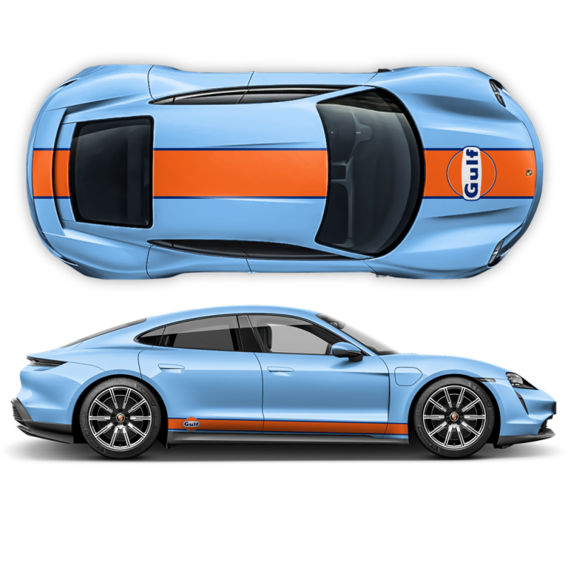 Gulf 19' Racing Stripes for Porsche Taycan