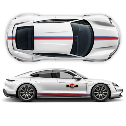 Thin Martini Style Racing Stripes Set for Porsche Taycan