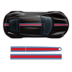 Thin Martini Style Racing Stripes Set for Porsche Taycan