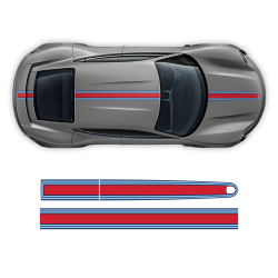 Thin Martini Style Racing Stripes Set for Porsche Taycan