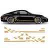 Checkered Side Graphic Design for Porsche Carrera