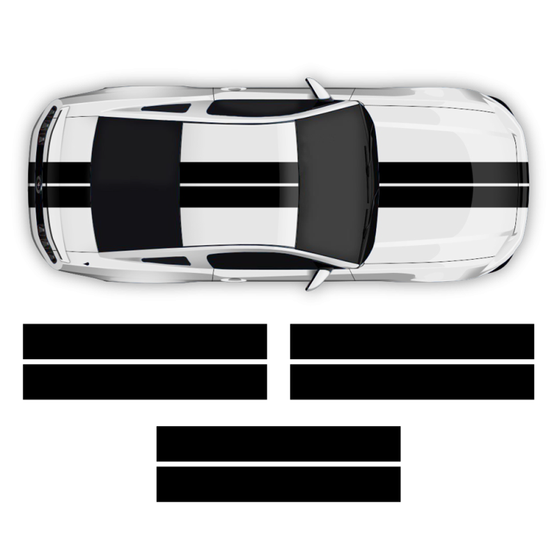 Double Racing Stripes over the top for Mustang 2005 - 2014