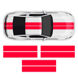 Contoured Double Racing Stripes over the top for Mustang 2005 - 2019