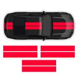 Contoured Double Racing Stripes over the top for Mustang 2005 - 2019