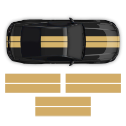 Contoured Double Racing Stripes over the top for Mustang 2005 - 2019