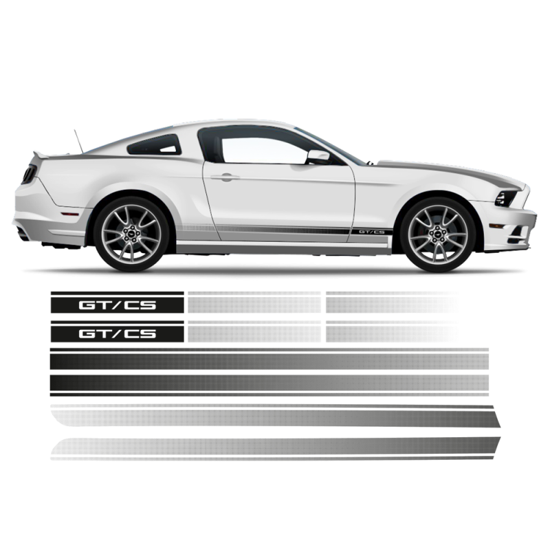 California Special GT/CS FADED Rocker Stripes for Ford Mustang 2013 2014