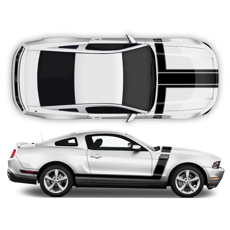 BOSS 302 style Racing stripes set for Ford Mustang 2012 - 2014