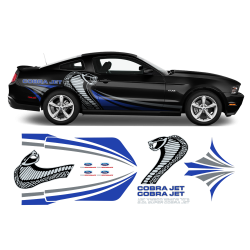 COBRA JET Metallic Side Graphic Decals Set for Ford Mustang 2005 - 2014