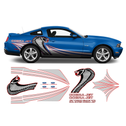 COBRA JET Metallic Side Graphic Decals Set for Ford Mustang 2005 - 2014