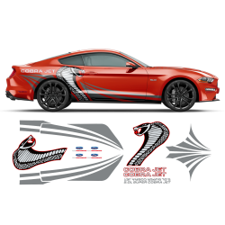 Super COBRA JET Side Graphics Decals Set for Ford Mustang 2015 - 2020