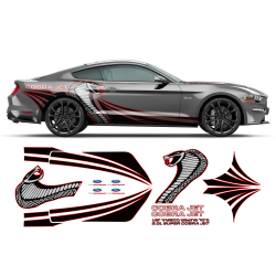 Super COBRA JET Contoured Side Graphics Decals Set for Ford Mustang 2015 - 2019