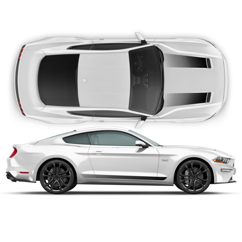 Edition 55 Faded Stripes for Ford Mustang 2019 - 2020