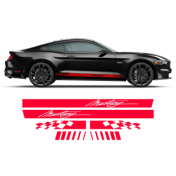 Checkered Rocker Side Stripes for Ford Mustang 2015 - 2021