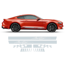 Checkered Rocker Side Stripes for Ford Mustang 2015 - 2021