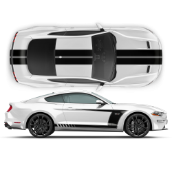 Racing Top Stripes / Side Graphics decals set for Ford Mustang 2015 - 2020