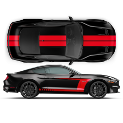 Racing Top Stripes / Side Graphics decals set for Ford Mustang 2015 - 2020