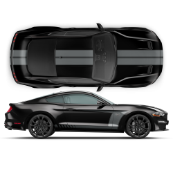 Racing Top Stripes / Side Graphics decals set for Ford Mustang 2015 - 2020