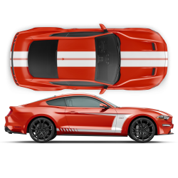 Racing Top Stripes / Side Graphics decals set for Ford Mustang 2015 - 2020