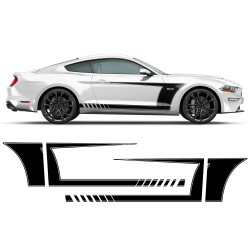 Racing Top Stripes / Side Graphics decals set for Ford Mustang 2015 - 2020