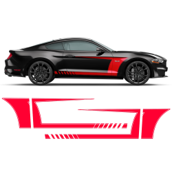 Racing Top Stripes / Side Graphics decals set for Ford Mustang 2015 - 2020