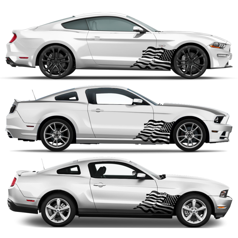 US Flag decals set for Ford Mustang or any car body