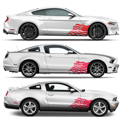 US Flag decals set for Ford Mustang or any car body