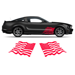 US Flag decals set for Ford Mustang or any car body