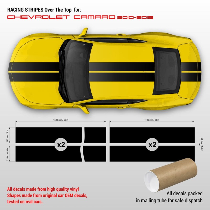 Chevrolet Camaro 2010 - 2019 Racing Stripes Over the Top