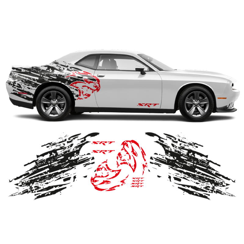 Shredded Hellcat Side Graphic for Dodge Challenger 2008 - 2020