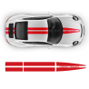 Porsche Dual Racing Stripes Over The Top for Carrera / Cayman / Boxster