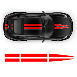 Dual Racing TOP Stripes two colors for Carrera / Cayman / Boxster