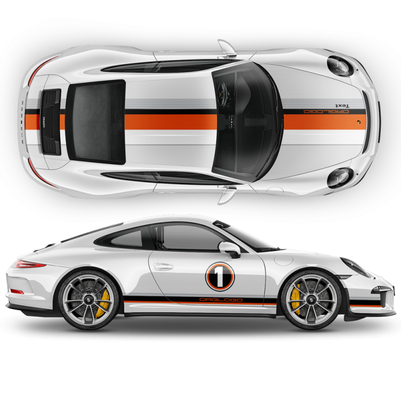 LE MANS RACING STRIPES graphic decals set for Porsche Carrera / Cayman / Boxster