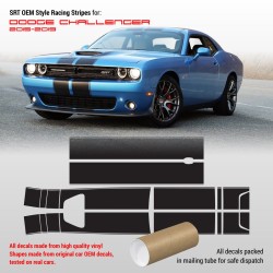 SRT Style Racing Stripes for Dodge Challenger 2015 - 2018