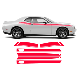 Short Side Stripes in One Color for Dodge Challenger 2011 - 2020