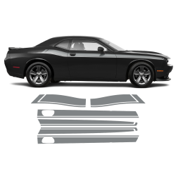 Short Side Stripes in One Color for Dodge Challenger 2011 - 2020