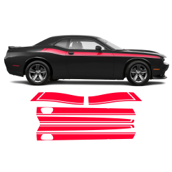 Short Side Stripes in One Color for Dodge Challenger 2011 - 2020