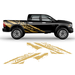 SCRATCHED REBEL Side Graphic for Dodge RAM