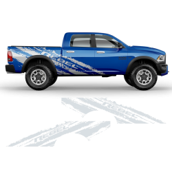 SCRATCHED REBEL Side Graphic for Dodge RAM