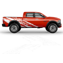 SCRATCHED REBEL Side Graphic for Dodge RAM